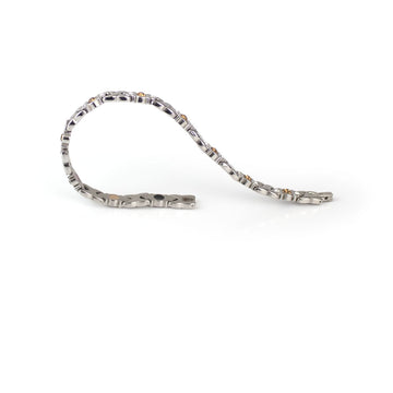 Cross - Negative Ion Bracelet, Stainless Steel with Brown Swarovski Crystals